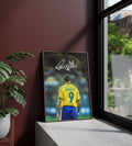 ronaldo nazario. firma. autografo. poster. regalo. fútbol