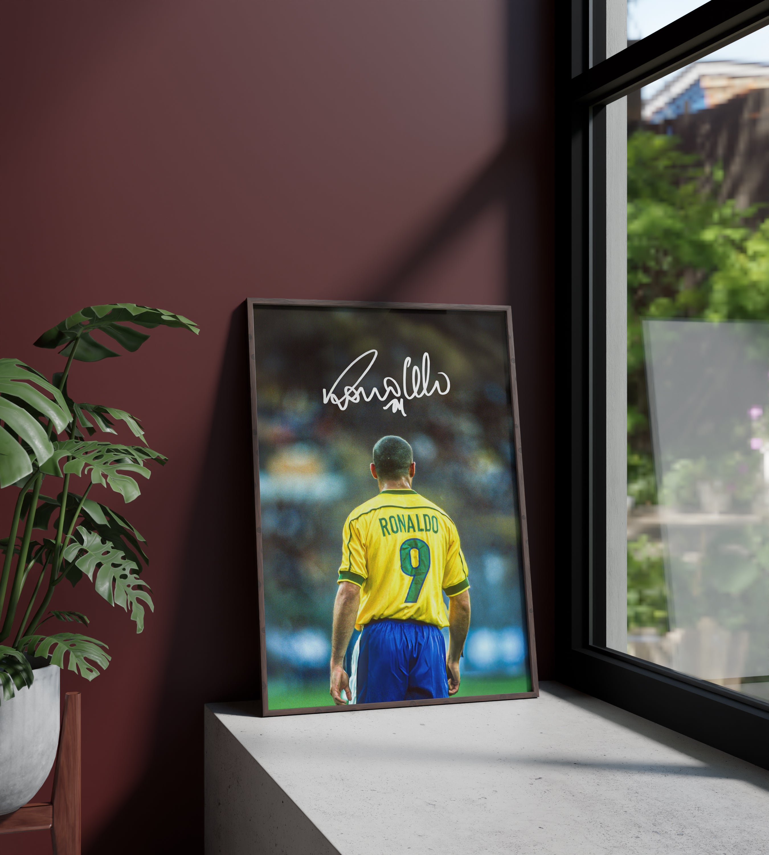 ronaldo nazario. firma. autografo. poster. regalo. fútbol